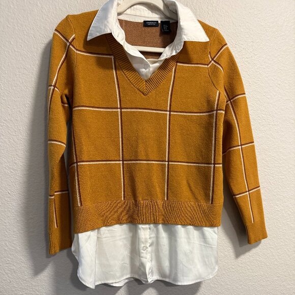 Jones New York Brown Layered Sweater - Picture 1 of 2
